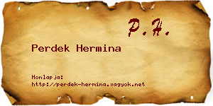 Perdek Hermina névjegykártya